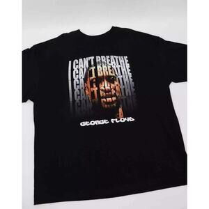Vintage GEORGE FLOYD I CAN'T BREATH TEE SHIRT BLACK LARGE (fits Mens Medium)